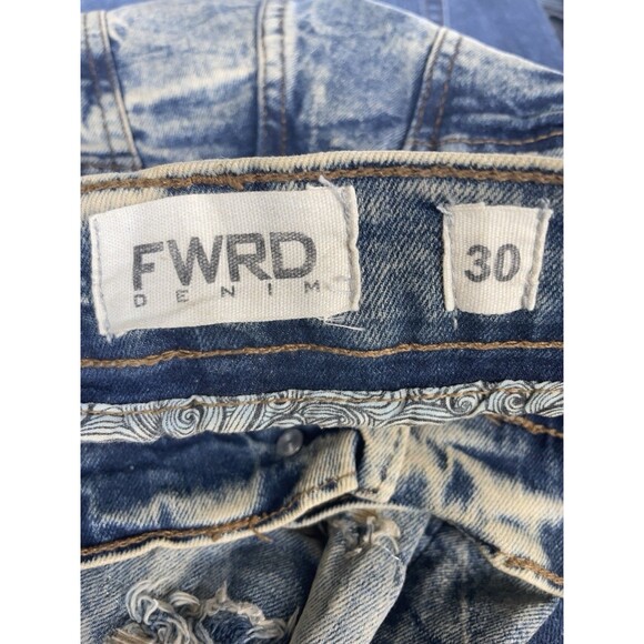 FWRD Denim Tall Men’s W30 L36 Bootcut Patched Distressed Jeans - Picture 6 of 10